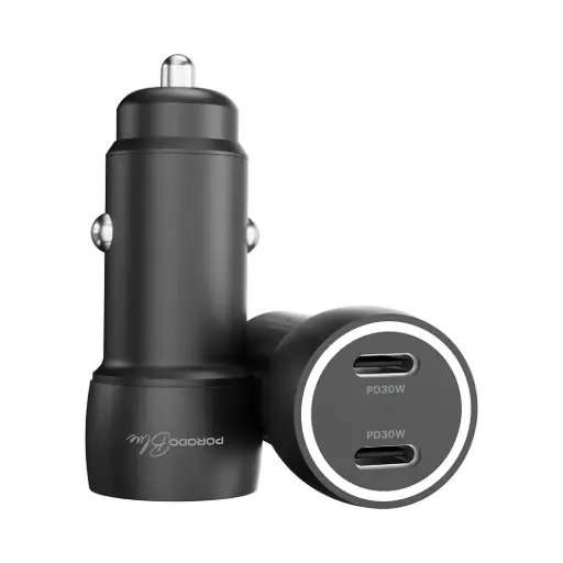 Porodo Blue Riva PD 60W Type-Cx2 Car Charger With C to C Cable - Linkphones Center